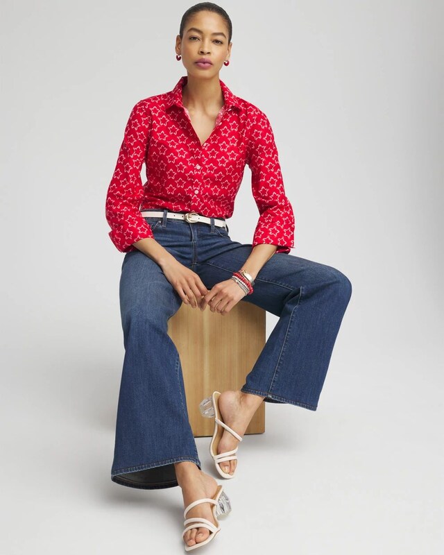 No Iron Stretch Stars Shirt - image 2